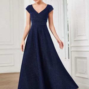 Elegant Evening Dresses A-LINE Off the Shoulder Long Sequins 2023 ever pretty of Simple Criss-Cross Prom Dress EP09996
